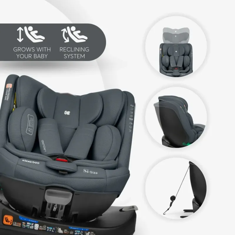 Κάθισμα αυτοκινήτου 40–150 εκ i-Round i-SIZE Σκούρο Γκρι