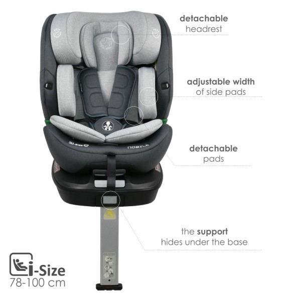 ΚΑΘΙΣΜΑ ΑΥΤΟΚΙΝΗΤΟΥ NOBILE I-SIZE 360° 40-150cm GREY ICE -188