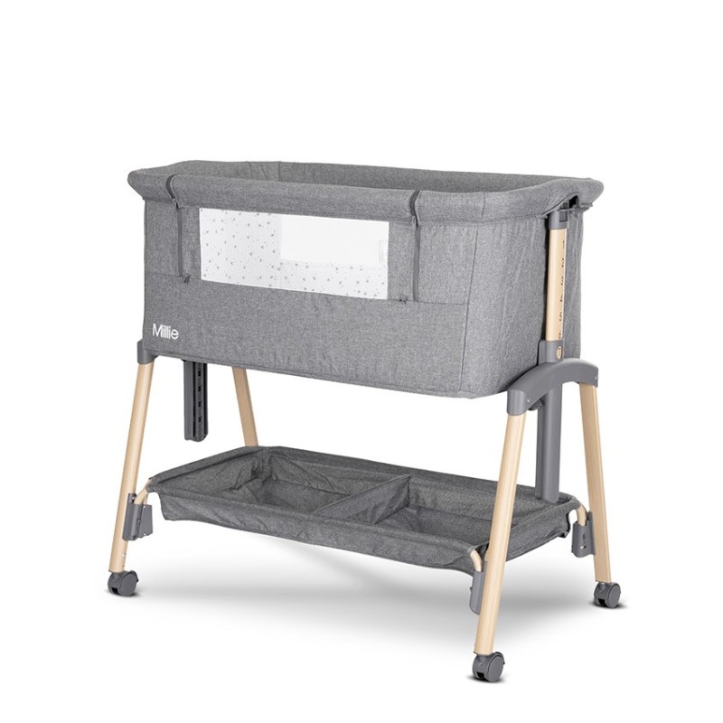 ΛΙΚΝΟ Crib MILLIE GREY with Foldable Side