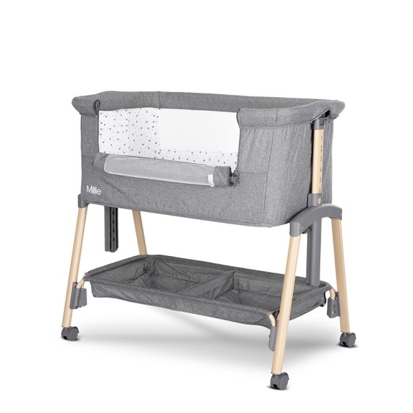 ΛΙΚΝΟ Crib MILLIE GREY with Foldable Side