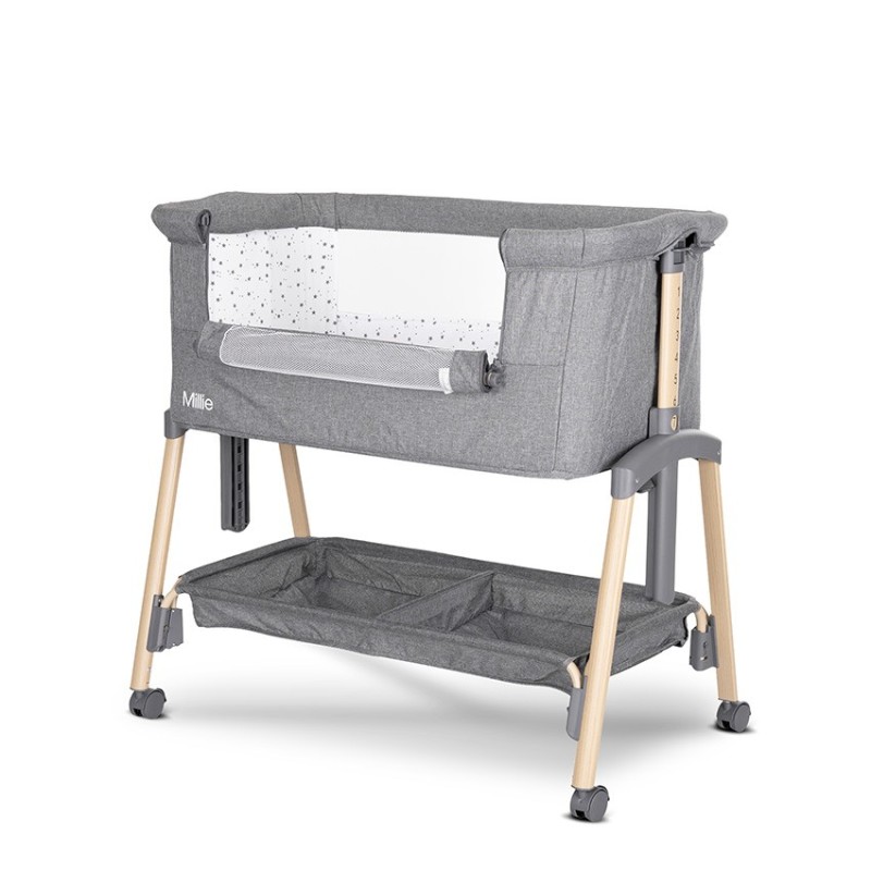 ΛΙΚΝΟ Crib MILLIE GREY with Foldable Side
