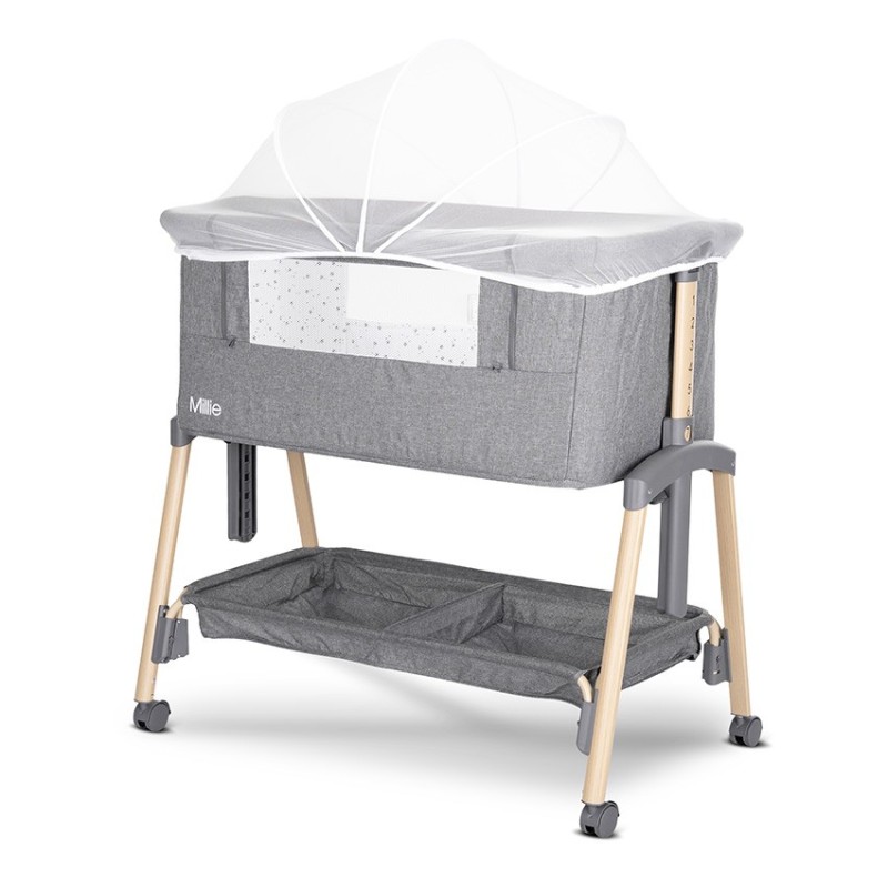 ΛΙΚΝΟ Crib MILLIE GREY with Foldable Side