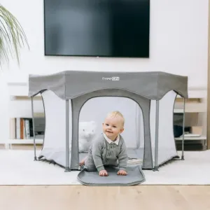 Παρκοκρέβατο Hexagon Quick folding  melange grey