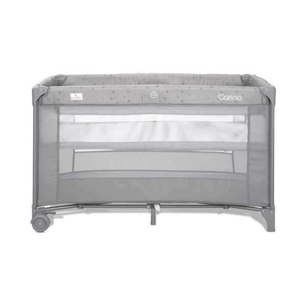 BABY COT CARINA 2 LAYERS GREY STARS