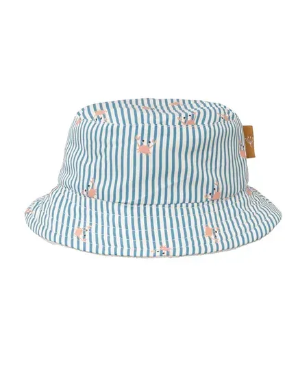 Καπέλο Bucket ( 3-6μηνων ) διπλής όψης με UVA-UVB προστασία Stripes & crabs