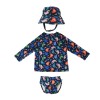 Rash Guard Top Swim Diaper & Sun Hat - Walrus (12-24M)