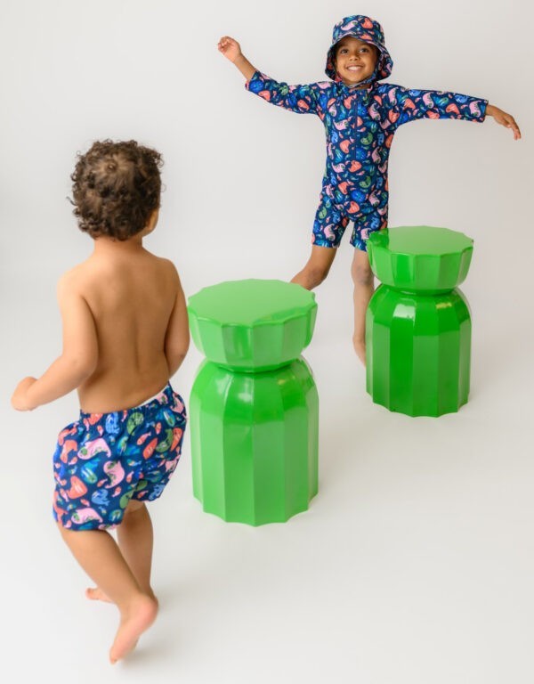 Rash Guard Top Swim Diaper & Sun Hat - Walrus (6-12M)