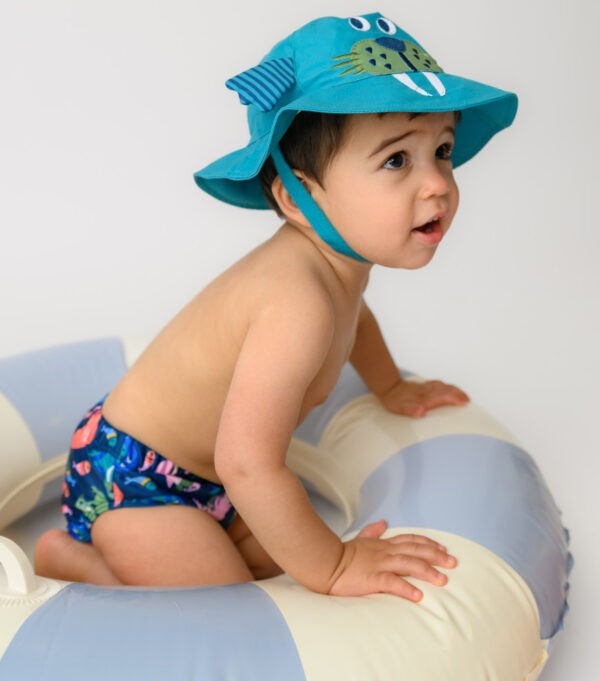 Baby Swim Diaper & Sun Hat Set - L (12M-24M) - Wally the Walrus