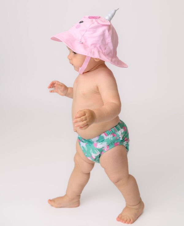 Baby Swim Diaper & Sun Hat Set - M (6M-12M) - Unity the Unicorn