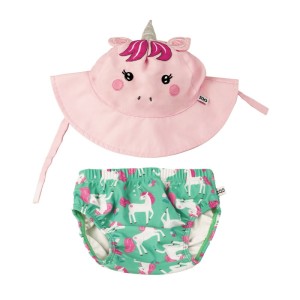 Baby Swim Diaper & Sun Hat Set - L (12M-24M) - Unity the Unicorn