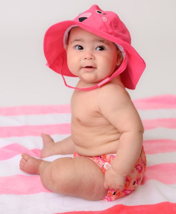 Baby Swim Diaper & Sun Hat Set - L (12M-24M) - Franny the Flamingo