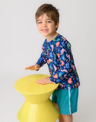 Zoocchini Σετ UV Μαγιό Σορτς και Μπλούζα Wally the Walrus (4T)