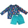 Zoocchini Σετ UV Μαγιό Σορτς και Μπλούζα Wally the Walrus (4T)