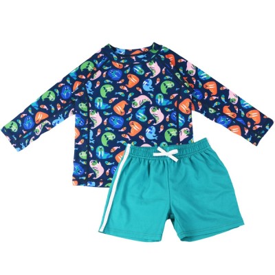 Zoocchini Σετ UV Μαγιό Σορτς και Μπλούζα Wally the Walrus (4T)