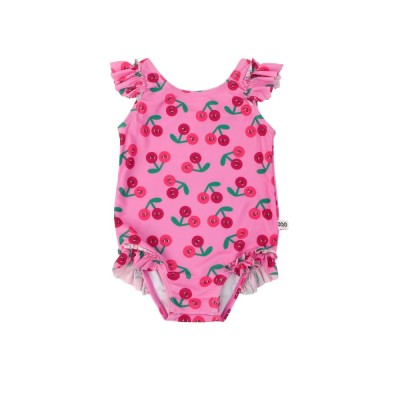 Baby Ruffled One Piece Swimsuit Cherry (12-24M)
