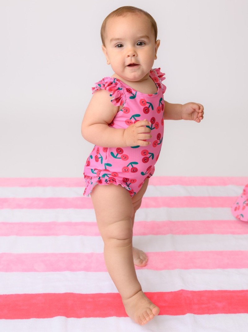 Baby Ruffled One Piece Swimsuit Cherry (3Y)