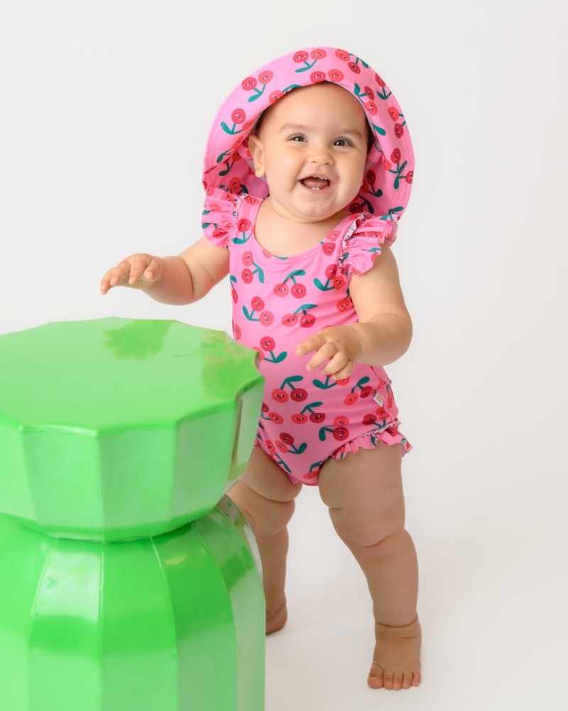 Baby Ruffled One Piece Swimsuit Cherry (3Y)