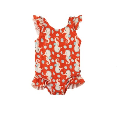 Baby Ruffled One Piece Swimsuit Sally the Seahorse (12-24M)