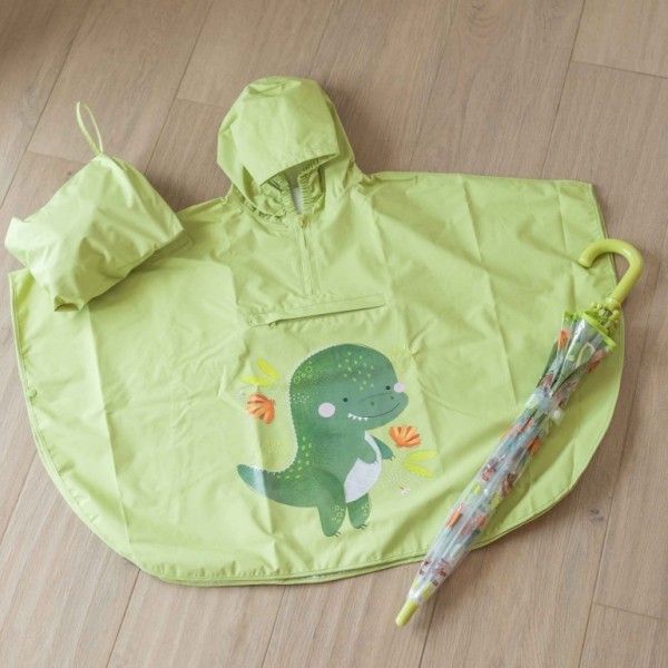 DINOSAUR αδιάβροχο poncho με κουκούλα