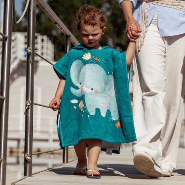 Sassi Poncho με κουκούλα Chewy The Elephant