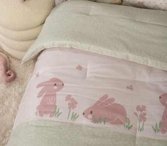 ΠΑΠΛΩΜΑ ΒΑΜΒ-ΠΟΛ COUNTRY BUNNY 110X140  ecru/mint