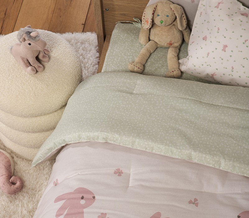 ΠΑΠΛΩΜΑ ΒΑΜΒ-ΠΟΛ COUNTRY BUNNY 110X140  ecru/mint