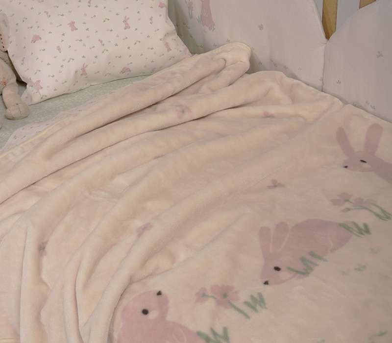 ΚΟΥΒΕΡΤΑ ΠΟΛ.COUNTRY BUNNY 75X100   ivory