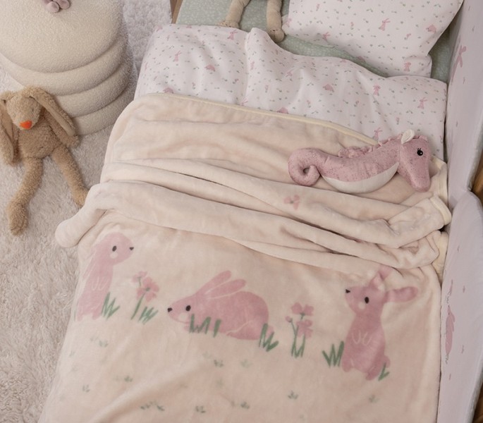 ΚΟΥΒΕΡΤΑ ΠΟΛ.COUNTRY BUNNY 100X140   ivory