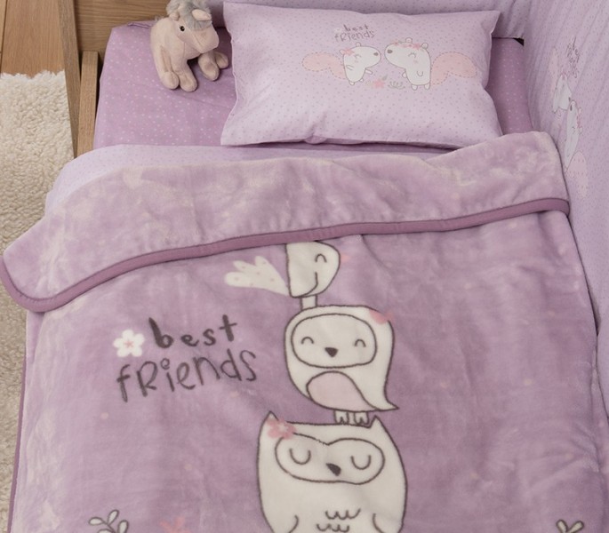 ΚΟΥΒΕΡΤΑ ΠΟΛ.BEST FRIENDS 100X140   lilac