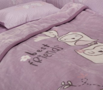 ΚΟΥΒΕΡΤΑ ΠΟΛ.BEST FRIENDS 75X100   lilac