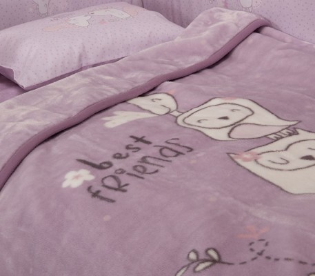 ΚΟΥΒΕΡΤΑ ΠΟΛ.BEST FRIENDS 75X100   lilac