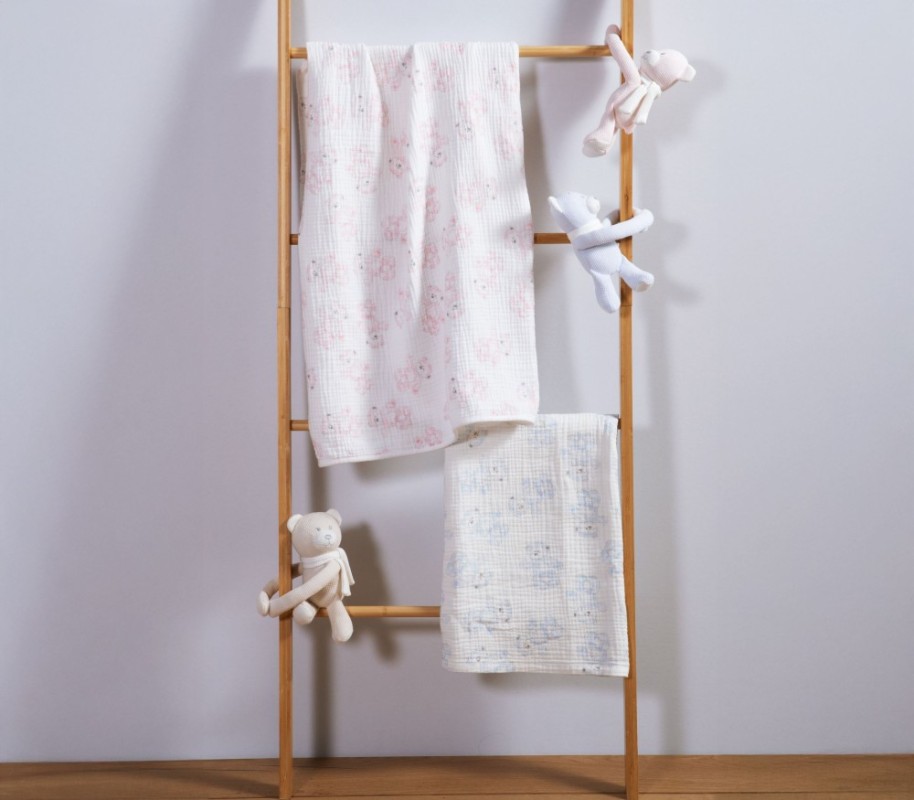 ΚΟΥΒΕΡΤΑΚΙ ΜΕ ΑΡΚΟΥΔΑΚΙ ΒΑΜΒ.TEDDY 75X100  BEIGE