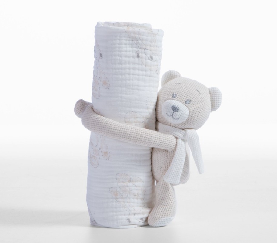 ΚΟΥΒΕΡΤΑΚΙ ΜΕ ΑΡΚΟΥΔΑΚΙ ΒΑΜΒ.TEDDY 75X100  BEIGE