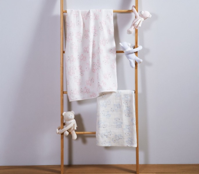 ΚΟΥΒΕΡΤΑΚΙ ΜΕ ΑΡΚΟΥΔΑΚΙ ΒΑΜΒ.TEDDY 75X100 PINK