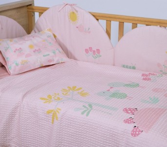 ΚΟΥΒΕΡΤΑ ΒΑΜΒ ΠΙΚΕ SPRING HAPINESS 80X110  PINK