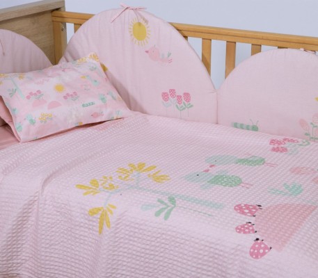 ΚΟΥΒΕΡΤΑ ΒΑΜΒ ΠΙΚΕ SPRING HAPINESS 80X110  PINK
