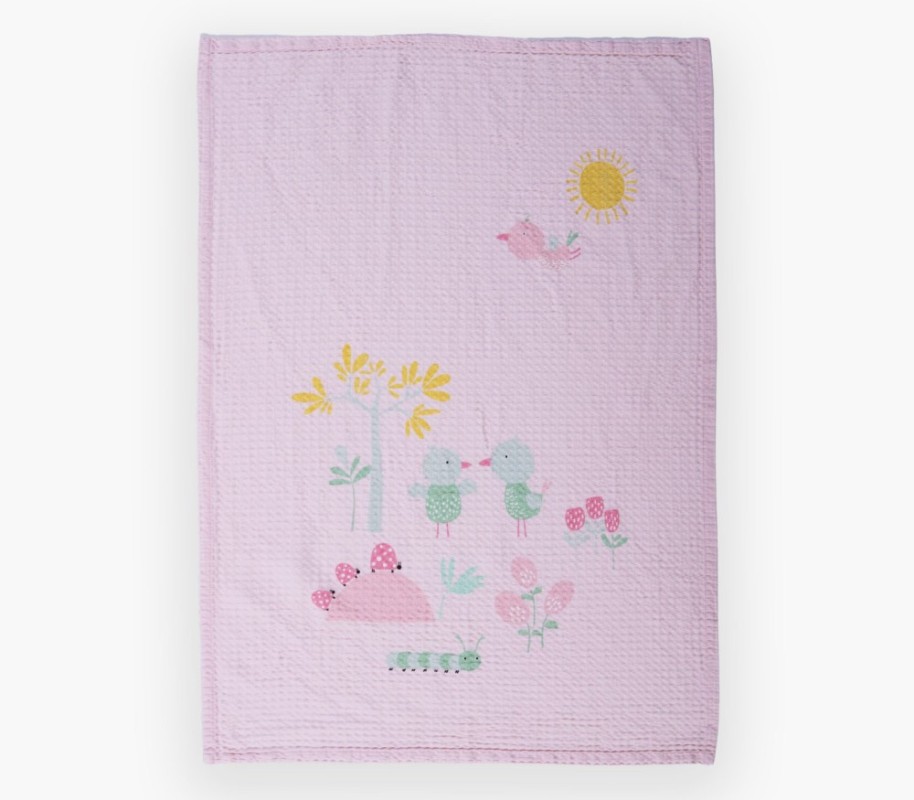 ΚΟΥΒΕΡΤΑ ΒΑΜΒ ΠΙΚΕ SPRING HAPINESS 80X110  PINK