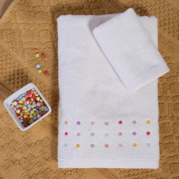 ΠΕΤΣΕΤΑ BAMB DOTS 2ΤΜΧ ECRU/PINK ΠΕΤΣΕΤΑ BAMB DOTS 2ΤΜΧ ECRU/PINK