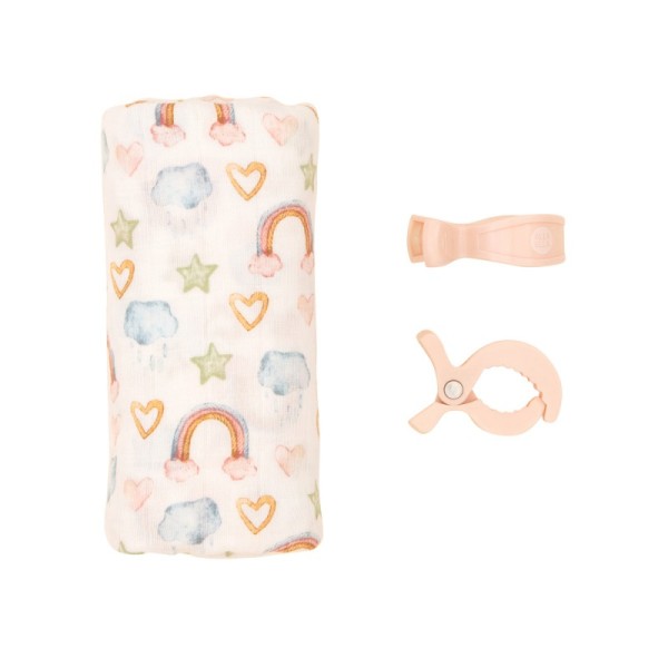 MUSLIN & 2 PRAM PEG BOX SET RAINBOW DREAMS ΜΟΥΣΕΛΙΝΑ+2 MUSLIN & 2 PRAM PEG BOX SET RAINBOW DREAMS ΜΟΥΣΕΛΙΝΑ+2