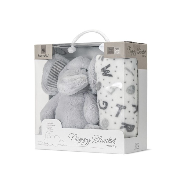 ΚΟΥΒΕΡΤΑ ΑΓΚΑΛΙΑΣ 90/75CM ΜΕ ΛΟΥΤΡΙΝΟ GREY ELEPHANT