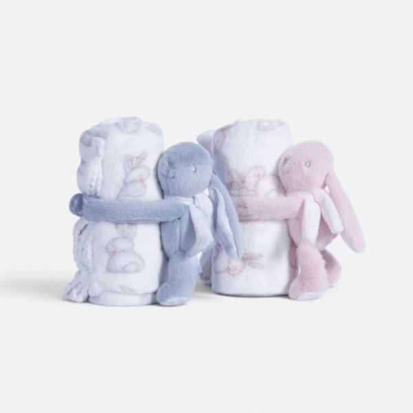 ΚΟΥΒΕΡΤΑΚΙ FLEECE ΠΟΛ.BUNNY BOO 75X100  ECRU/PINK