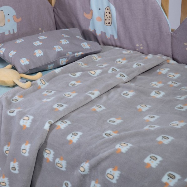 ΚΟΥΒΕΡΤΑ FLEECE ΠΟΛ.ELEPHANTS 26 75X110  GREY