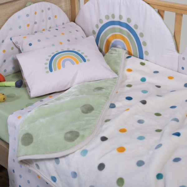 ΚΟΥΒΕΡΤΑ ΠΟΛ.BABY DOTS GREEN 100X140 GREEN