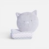 ΚΟΥΒΕΡΤΑΚΙ ΜΕ ΜΑΞΙΛΑΡΙ FLEECE ΠΟΛ.CAT 75X100   ECRU/GREY