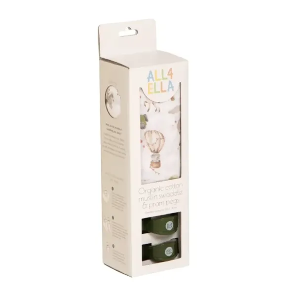 MUSLIN & 2 PRAM PEG BOX SET MONKEY CARNIVAL ΜΟΥΣΕΛΙΝΑ+2