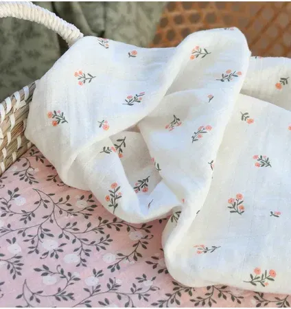 Πάνες αγκαλιάς από Μουσελίνα σετ 2 τμχ Little Flowers