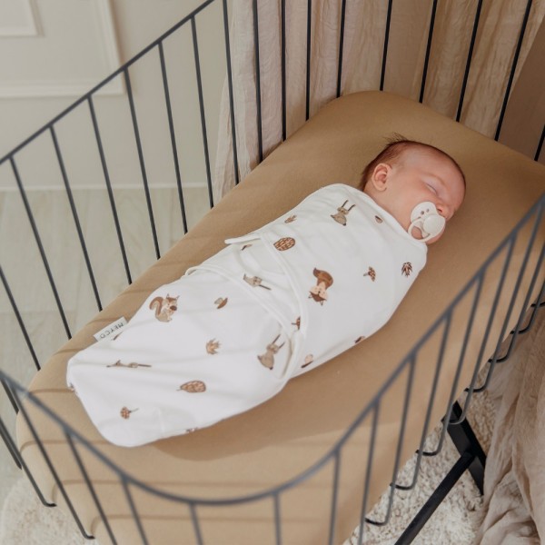 Meyco 2 Pack Swaddle Forest Animals Sand 0-3 μηνών