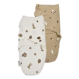 Meyco 2 Pack Swaddle Forest Animals Sand 0-3 μηνών