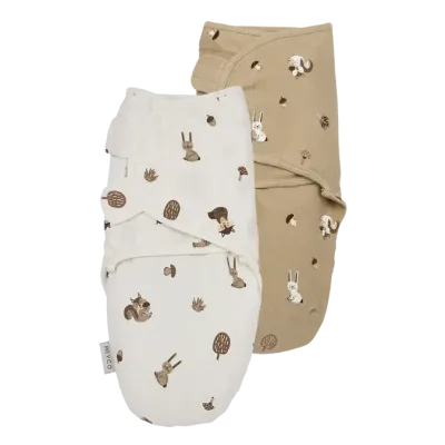 Meyco 2 Pack Swaddle Forest Animals Sand 0-3 μηνών