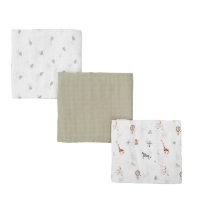 Σετ Πάνες Αγκαλιάς Safari Olive σε Κουτί 80x70cm. 3τμχ